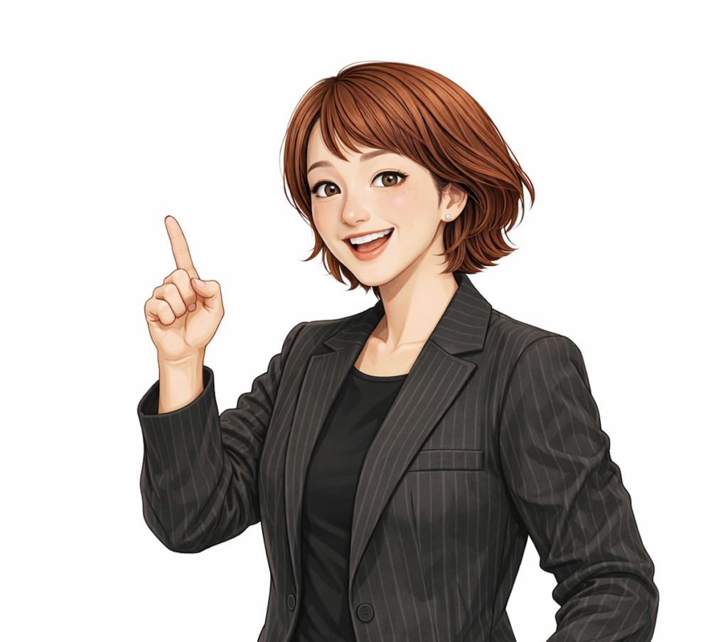 先生 人差し指のポーズ